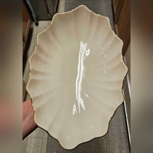 Vintage 11" Lenox Symphony Scalloped w 24k Gold Rims Footed Bowl